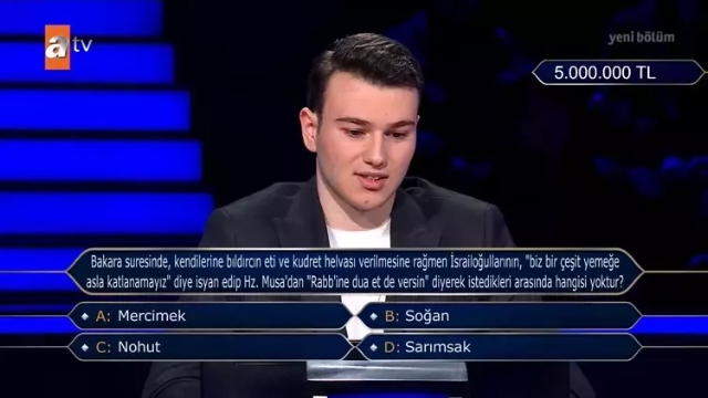 5 Milyon TL kazandı