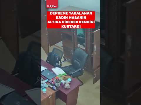Balıkesir depremine yakalanan kadın masanın altına girerek kendini kurtardı #shorts #deprem #keşfet