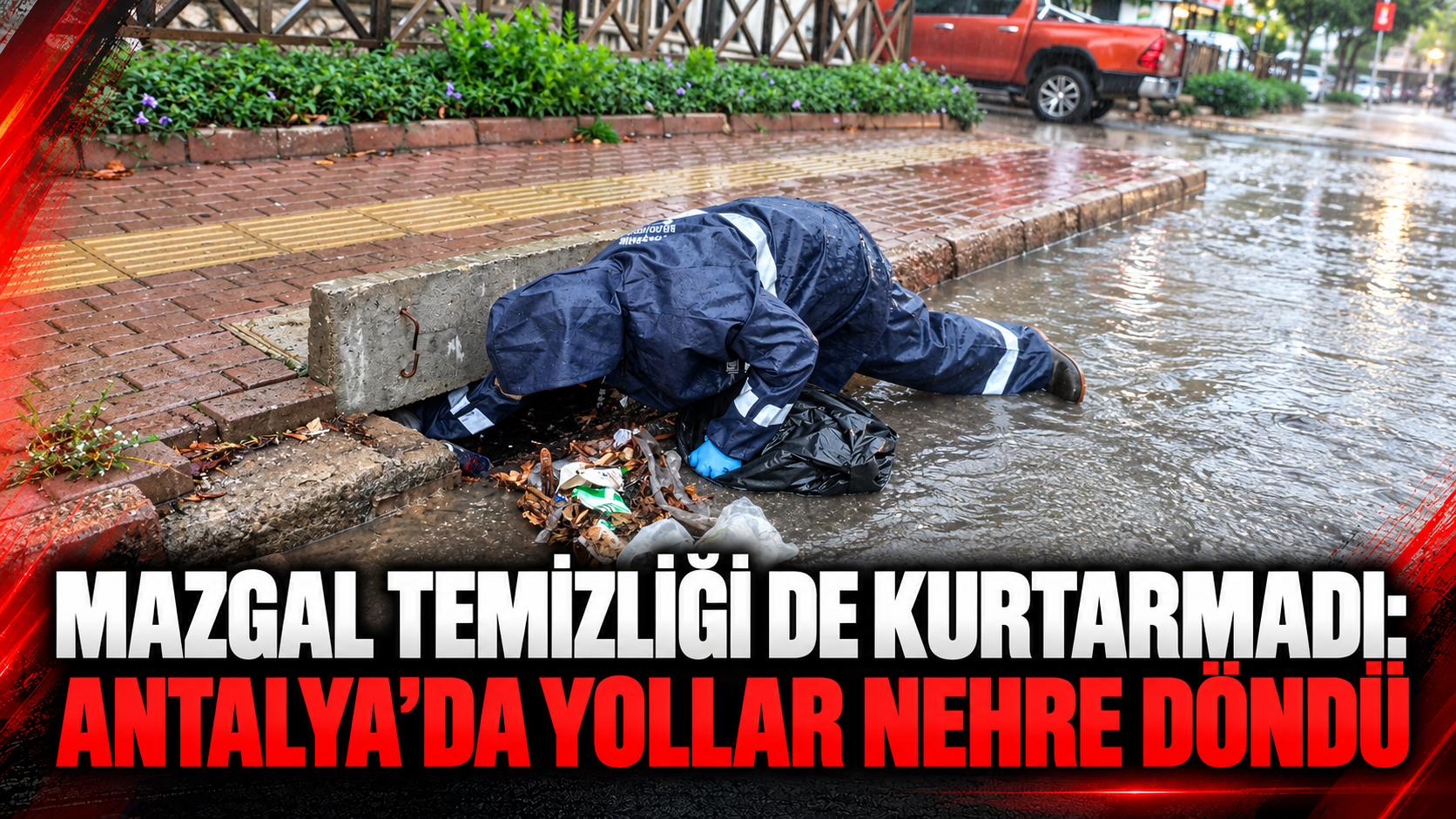 Sağanak yağış hayatı felç etti 